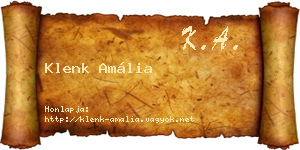 Klenk Amália névjegykártya